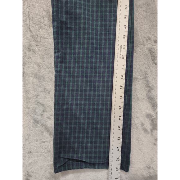 Ralph Lauren Plaid High Rise Straight Leg Pant Size 18 Blue Green Stretch Cotton - Picture 10 of 12